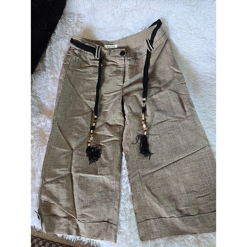 White House Black Market  Women's Linen Crop Pants Legacy 6 RN‎ 111459